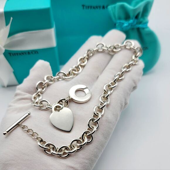 Tiffany & Co. Heart Tag Toggle Necklace Sterling Silver 925 Authentic 73grams - Picture 8 of 9